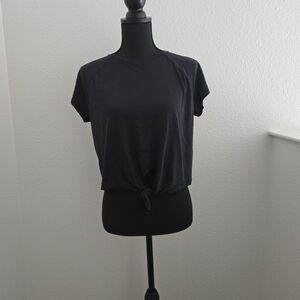 Target Black Tie-Front Short Sleeve Tee